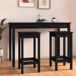 vidaXL Scaune de bar, 2 buc., negru, 40x40x78 cm, lemn masiv pin vidaXL Scaune de bar, 2 buc., negru, 40x40x78 cm, lemn masiv pin