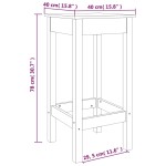 vidaXL Scaune de bar, 2 buc., negru, 40x40x78 cm, lemn masiv pin vidaXL Scaune de bar, 2 buc., negru, 40x40x78 cm, lemn masiv pin