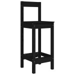 vidaXL Scaune de bar, 2 buc., negru, 40x41,5x112 cm, lemn masiv pin vidaXL Scaune de bar, 2 buc., negru, 40x41,5x112 cm, lemn masiv pin