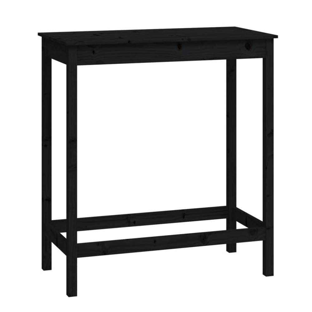 vidaXL Masă de bar, negru, 100x50x110 cm, lemn masiv de pin