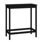 vidaXL Masă de bar, negru, 100x50x110 cm, lemn masiv de pin