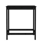 vidaXL Masă de bar, negru, 100x50x110 cm, lemn masiv de pin