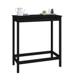 vidaXL Masă de bar, negru, 100x50x110 cm, lemn masiv de pin