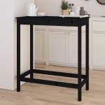 vidaXL Masă de bar, negru, 100x50x110 cm, lemn masiv de pin