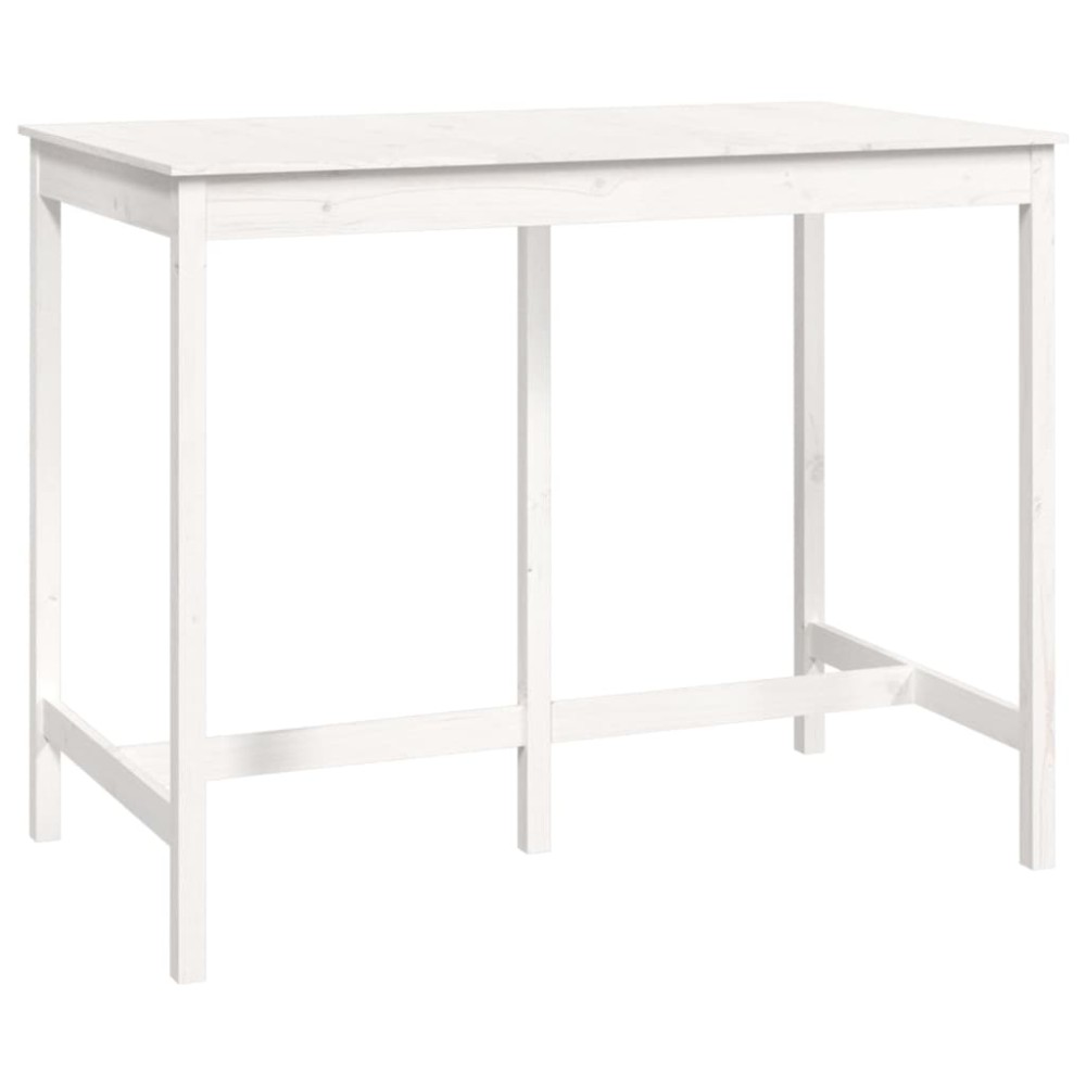 vidaXL Masă de bar, alb, 140x80x110 cm, lemn masiv de pin