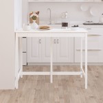 vidaXL Masă de bar, alb, 140x80x110 cm, lemn masiv de pin