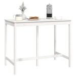 vidaXL Masă de bar, alb, 140x80x110 cm, lemn masiv de pin