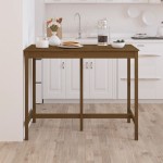 vidaXL Masă de bar, maro miere, 140x80x110 cm, lemn masiv de pin