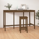 vidaXL Masă de bar, maro miere, 180x80x110 cm, lemn masiv de pin