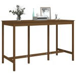 vidaXL Masă de bar, maro miere, 180x80x110 cm, lemn masiv de pin