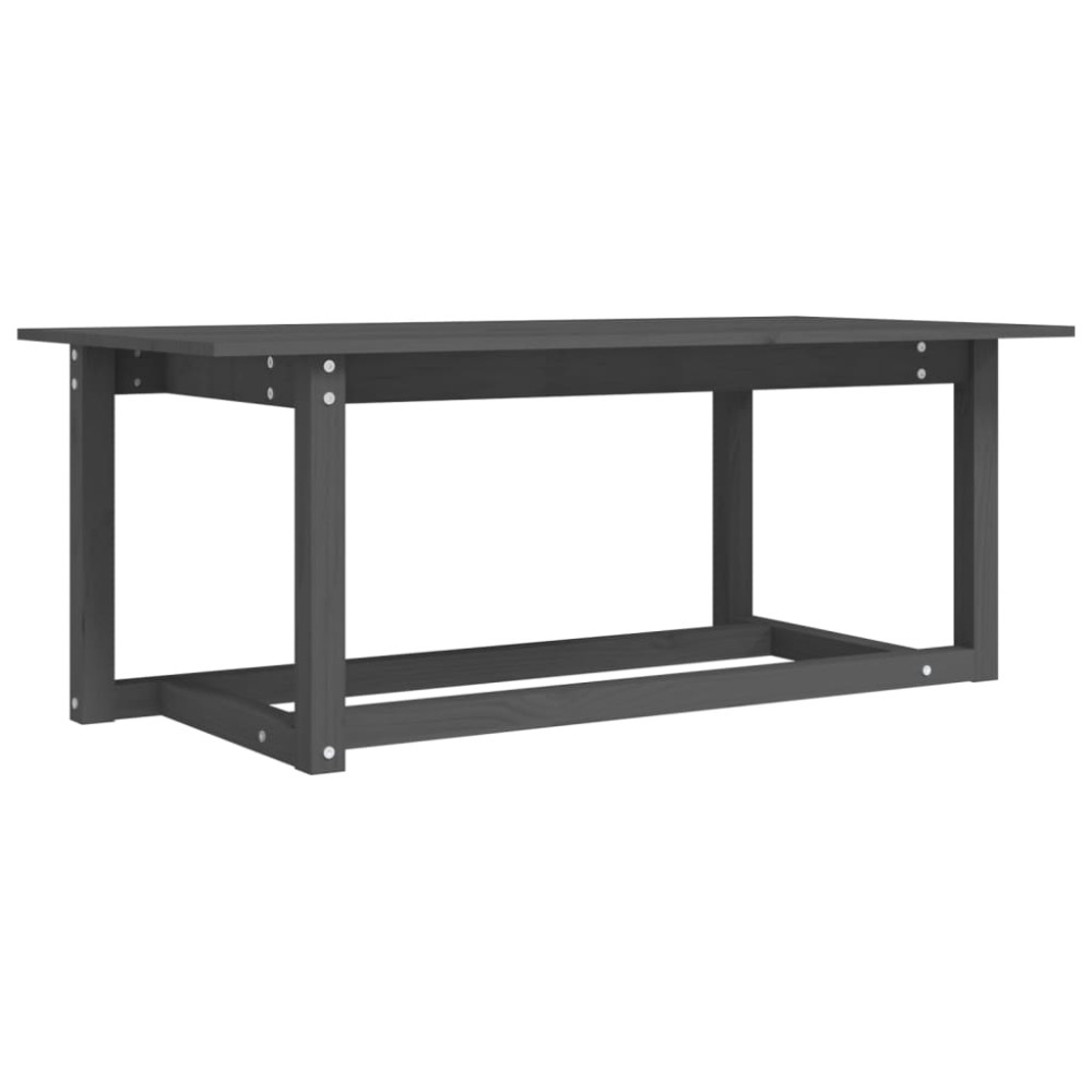 vidaXL Măsuță de cafea, gri, 110x55x45 cm, lemn masiv de pin