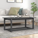 vidaXL Măsuță de cafea, gri, 110x55x45 cm, lemn masiv de pin vidaXL Măsuță de cafea, gri, 110x55x45 cm, lemn masiv de pin