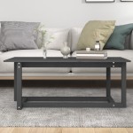 vidaXL Măsuță de cafea, gri, 110x55x45 cm, lemn masiv de pin vidaXL Măsuță de cafea, gri, 110x55x45 cm, lemn masiv de pin
