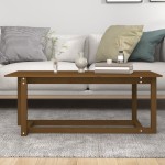 vidaXL Măsuță de cafea, maro miere, 110x55x45 cm, lemn masiv de pin vidaXL Măsuță de cafea, maro miere, 110x55x45 cm, lemn masiv de pin