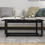 vidaXL Măsuță de cafea, negru, 110x55x45 cm, lemn masiv de pin vidaXL Măsuță de cafea, negru, 110x55x45 cm, lemn masiv de pin