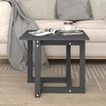 vidaXL Măsuță de cafea, gri, 50x50x45 cm, lemn masiv de pin vidaXL Măsuță de cafea, gri, 50x50x45 cm, lemn masiv de pin