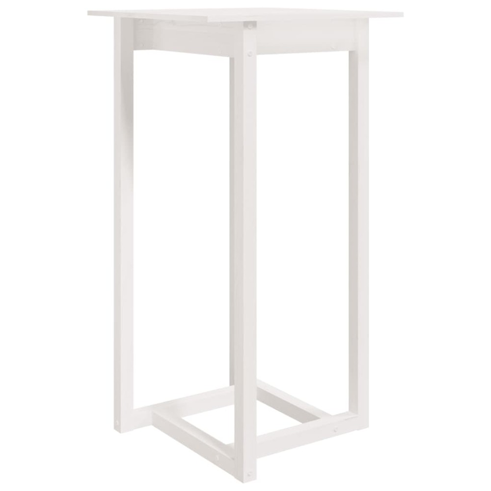 vidaXL Masă de bar, alb, 60x60x110 cm, lemn masiv de pin