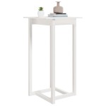 vidaXL Masă de bar, alb, 60x60x110 cm, lemn masiv de pin vidaXL Masă de bar, alb, 60x60x110 cm, lemn masiv de pin