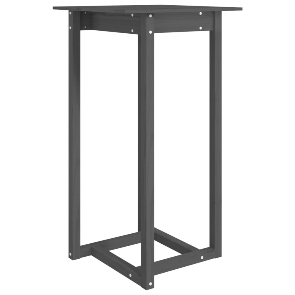 vidaXL Masă de bar, gri, 60x60x110 cm, lemn masiv de pin