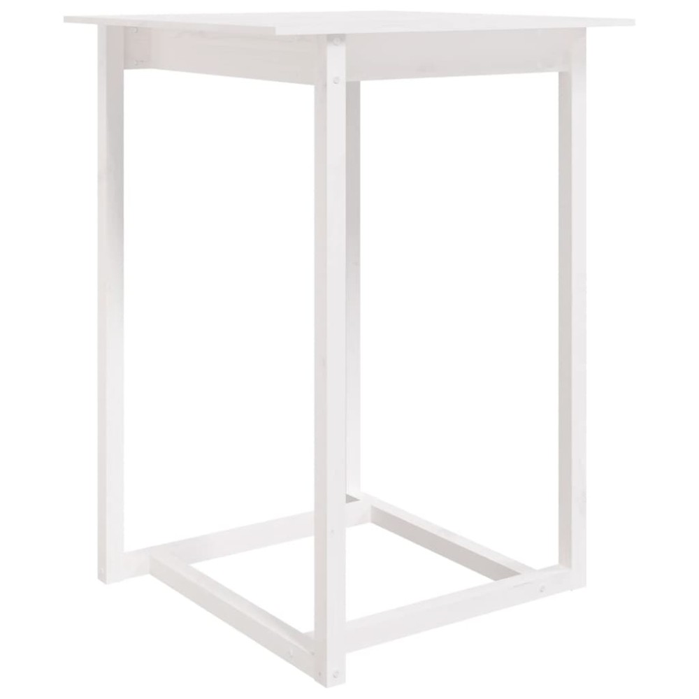 vidaXL Masă de bar, alb, 80x80x110 cm, lemn masiv de pin