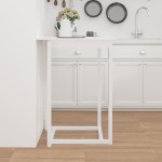 vidaXL Masă de bar, alb, 80x80x110 cm, lemn masiv de pin