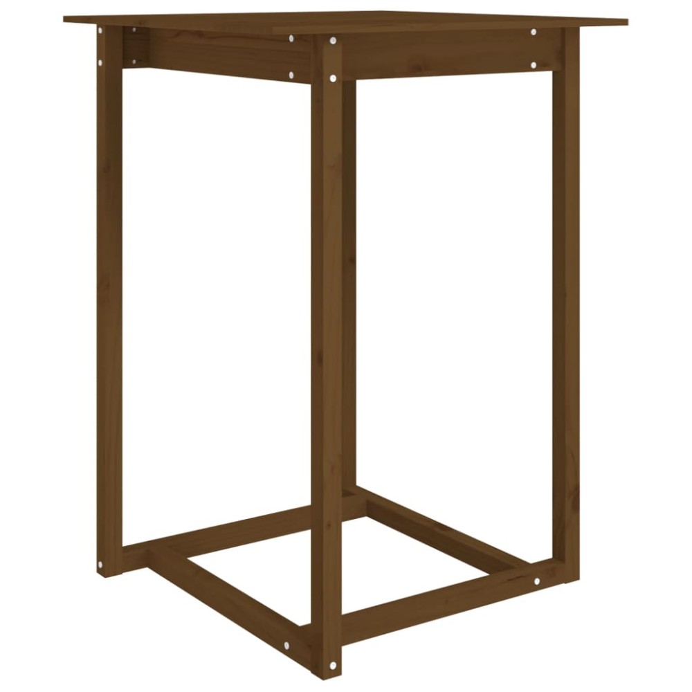 vidaXL Masă de bar, maro miere, 80x80x110 cm, lemn masiv de pin