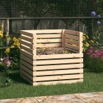 vidaXL Compostor, 80x80x78 cm, lemn masiv de pin vidaXL Compostor, 80x80x78 cm, lemn masiv de pin