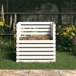 vidaXL Compostor, alb, 80x80x78 cm, lemn masiv de pin vidaXL Compostor, alb, 80x80x78 cm, lemn masiv de pin