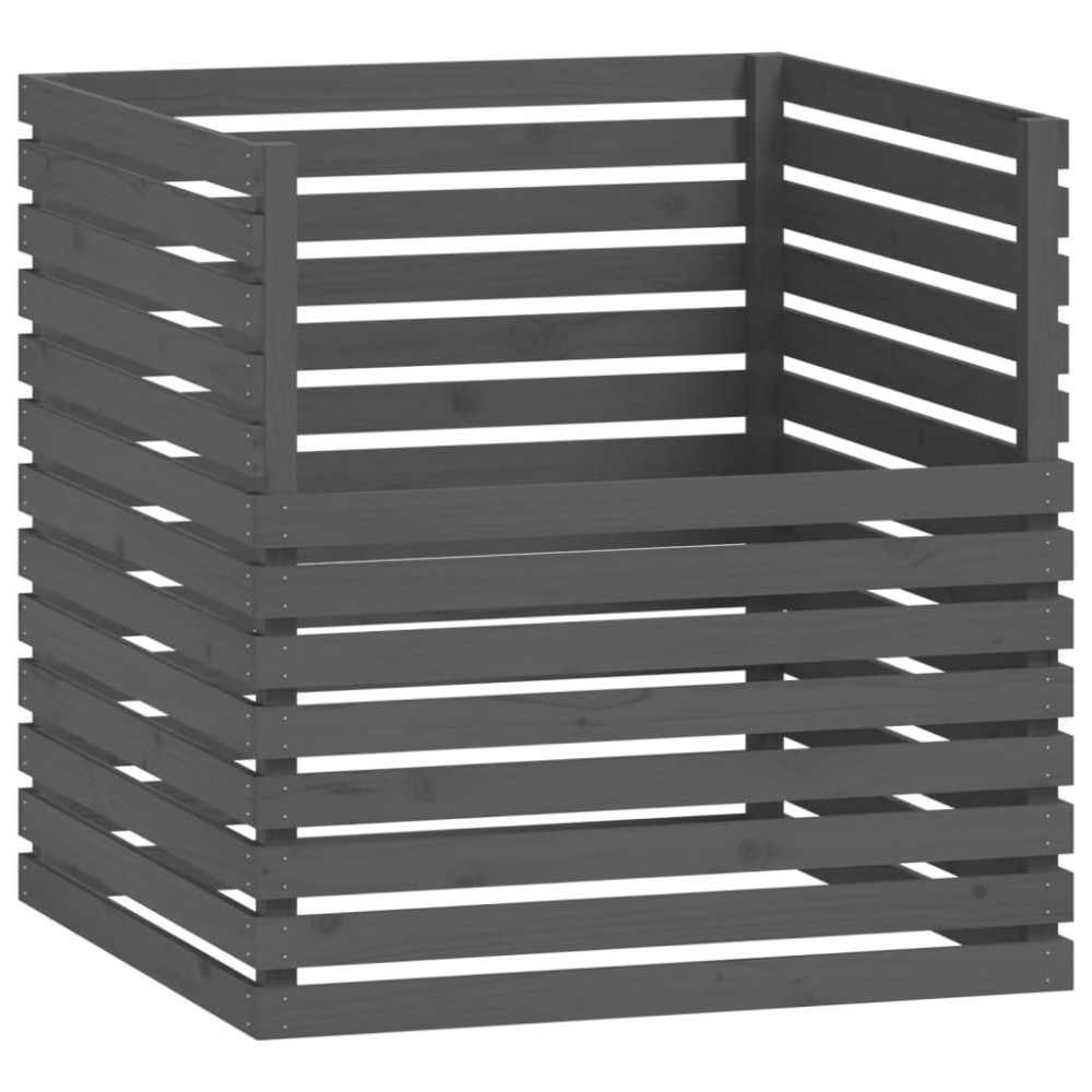 vidaXL Compostor, gri, 100x100x102 cm, lemn masiv de pin