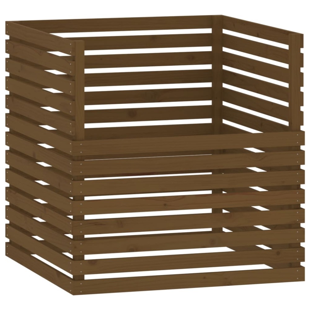 vidaXL Compostor, maro miere, 100x100x102 cm, lemn masiv de pin