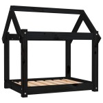 vidaXL Pat pentru câini, negru, 71x55x70 cm, lemn masiv de pin vidaXL Pat pentru câini, negru, 71x55x70 cm, lemn masiv de pin