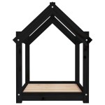 vidaXL Pat pentru câini, negru, 71x55x70 cm, lemn masiv de pin vidaXL Pat pentru câini, negru, 71x55x70 cm, lemn masiv de pin