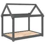 vidaXL Pat pentru câini, gri, 101 x 70 x 90 cm, lemn masiv de pin vidaXL Pat pentru câini, gri, 101 x 70 x 90 cm, lemn masiv de pin