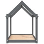 vidaXL Pat pentru câini, gri, 101 x 70 x 90 cm, lemn masiv de pin vidaXL Pat pentru câini, gri, 101 x 70 x 90 cm, lemn masiv de pin