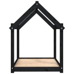 vidaXL Pat pentru câini, negru, 101x70x90 cm, lemn masiv de pin vidaXL Pat pentru câini, negru, 101x70x90 cm, lemn masiv de pin