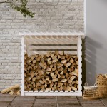 vidaXL Rastel pentru lemne de foc, alb, 108x73x108 cm, lemn masiv pin vidaXL Rastel pentru lemne de foc, alb, 108x73x108 cm, lemn masiv pin