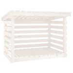 vidaXL Rastel pentru lemne de foc, alb, 108x73x79 cm, lemn masiv pin vidaXL Rastel pentru lemne de foc, alb, 108x73x79 cm, lemn masiv pin