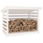 vidaXL Rastel pentru lemne de foc, alb, 108x73x79 cm, lemn masiv pin vidaXL Rastel pentru lemne de foc, alb, 108x73x79 cm, lemn masiv pin