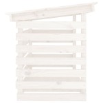 vidaXL Rastel pentru lemne de foc, alb, 108x73x79 cm, lemn masiv pin vidaXL Rastel pentru lemne de foc, alb, 108x73x79 cm, lemn masiv pin