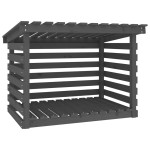 vidaXL Rastel pentru lemne de foc, gri, 108x73x79 cm, lemn masiv pin vidaXL Rastel pentru lemne de foc, gri, 108x73x79 cm, lemn masiv pin