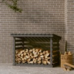 vidaXL Rastel pentru lemne de foc, gri, 108x73x79 cm, lemn masiv pin vidaXL Rastel pentru lemne de foc, gri, 108x73x79 cm, lemn masiv pin