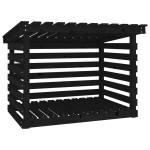 vidaXL Rastel pentru lemne de foc, negru, 108x73x79 cm lemn masiv pin vidaXL Rastel pentru lemne de foc, negru, 108x73x79 cm lemn masiv pin