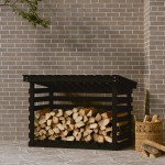 vidaXL Rastel pentru lemne de foc, negru, 108x73x79 cm lemn masiv pin vidaXL Rastel pentru lemne de foc, negru, 108x73x79 cm lemn masiv pin