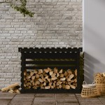 vidaXL Rastel pentru lemne de foc, negru, 108x73x79 cm lemn masiv pin vidaXL Rastel pentru lemne de foc, negru, 108x73x79 cm lemn masiv pin