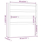 vidaXL Tăblie de pat, negru, 95x4x100 cm, lemn masiv de pin