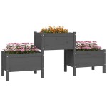 vidaXL Jardinieră, gri, 178,5x44x75 cm, lemn masiv de pin