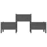 vidaXL Jardinieră, gri, 178,5x44x75 cm, lemn masiv de pin