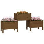 vidaXL Jardinieră, maro miere, 178,5x44x75 cm, lemn masiv de pin