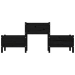 vidaXL Jardinieră, negru, 178,5x44x75 cm, lemn masiv de pin