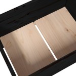 vidaXL Jardinieră, negru, 178,5x44x75 cm, lemn masiv de pin